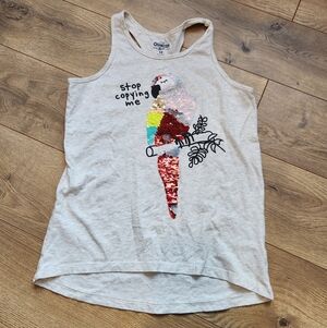 Size 14 Girl Oshkosh Flip Sequins Parrot Tank